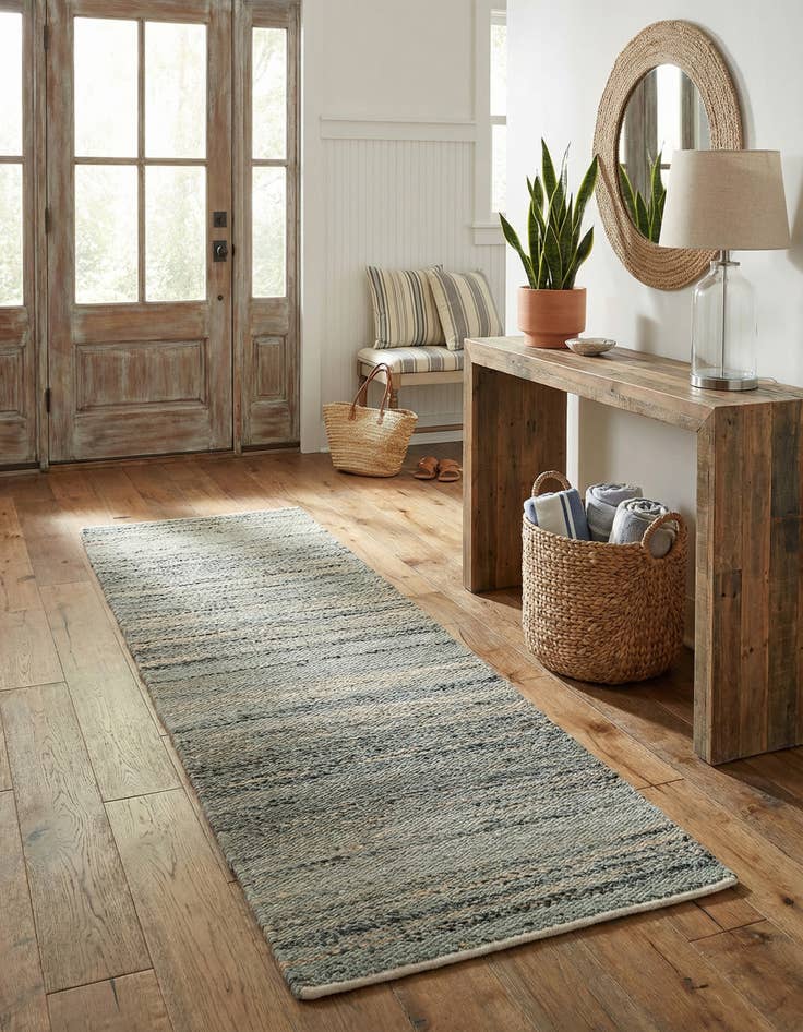 Detail image of 2' x 4' 1  Hand Woven Palm Beach Jute Runner Rug