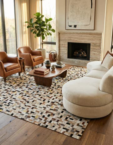 8' 1 x 10' Cowhide - Patchwork Rug