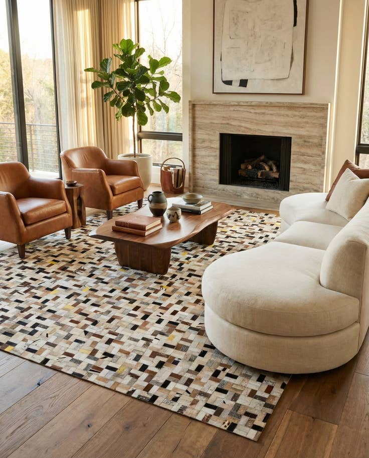 Detail image of 8' 1 x 10' Cowhide - Patchwork Rug