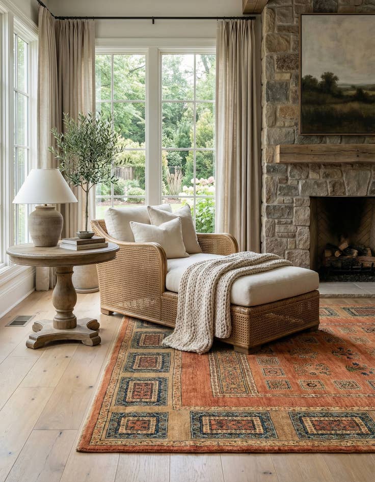 Detail image of 4' 9 x 6' 6 Luribaft Wool Rug