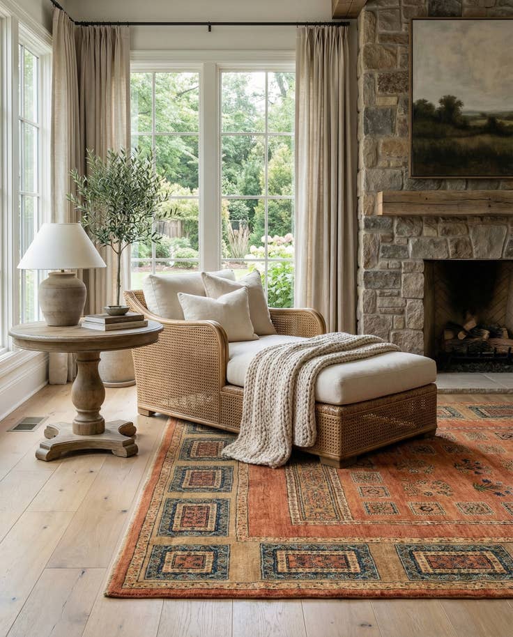 Detail image of 4' 9 x 6' 6 Luribaft Wool Rug