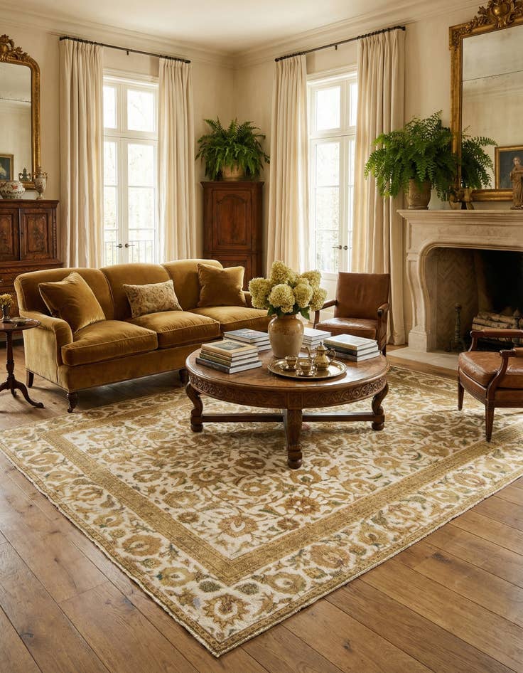 Detail image of  8' 10 x 11' 8  Hand Knotted Vintage Royal Persian Wool Rug