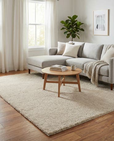  7' 10 x 10' Soft Solid Shag Rug