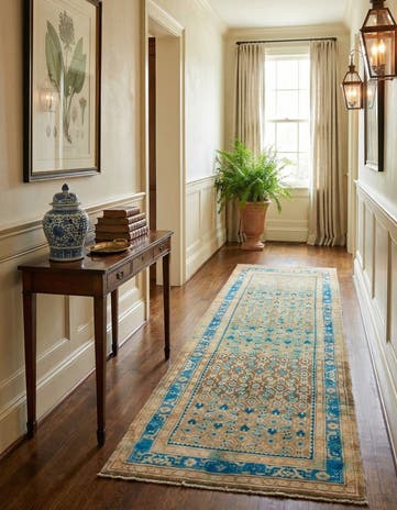 3' 7 x 10' 9 Hand Knotted Farahan Persian Wool Runner Rug