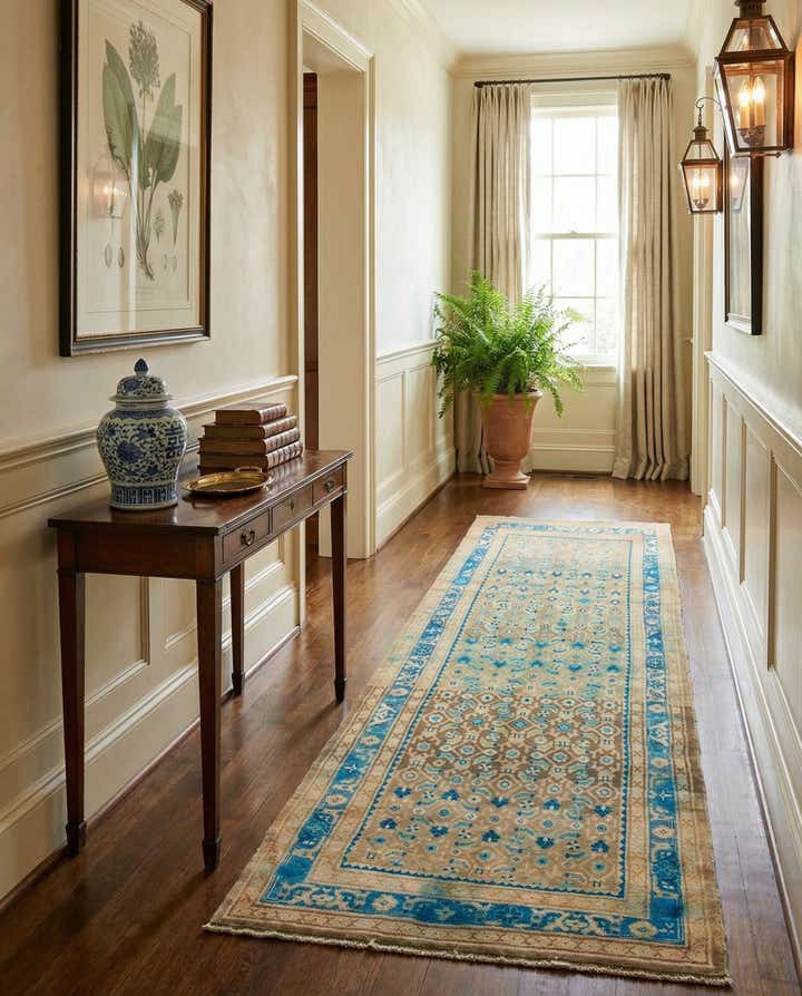 3' 7 x 10' 9 Hand Knotted Farahan Persian Wool Runner Rug