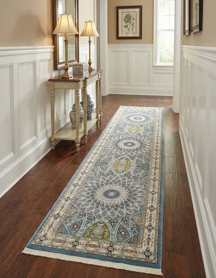 Detail image of 3' x 13' Nain Design Runner Rug