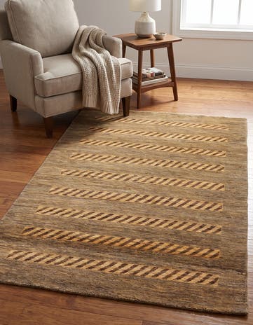 3' 11 x 5' 10 Hand Knotted Modern Ziegler Oriental Rug