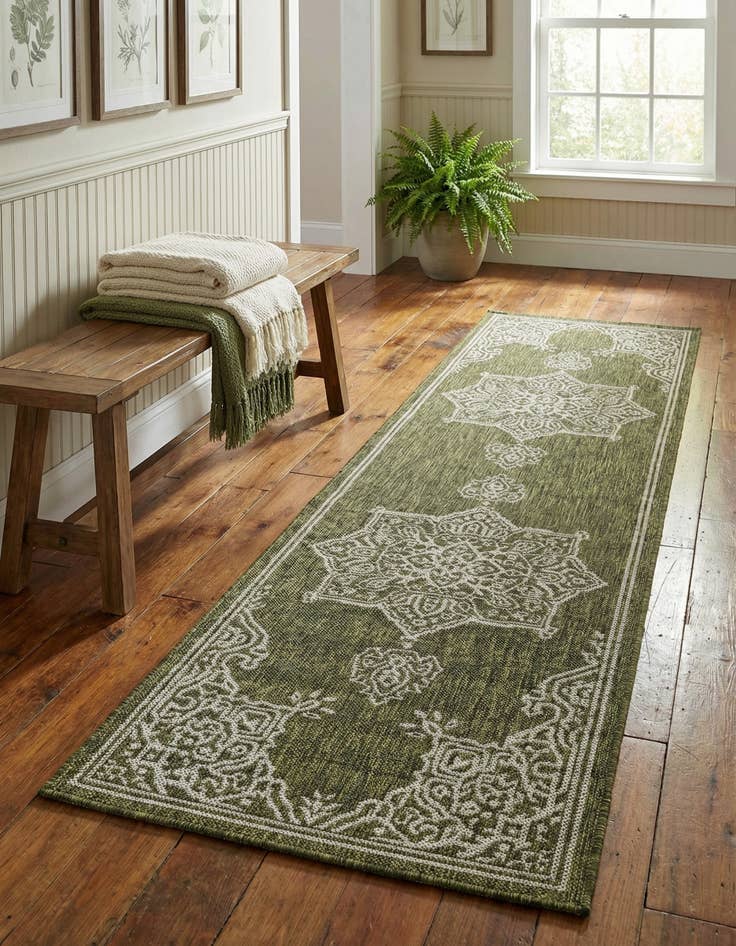 Detail image of  2' x 8'  Washable Traditional Indoor / Outdoor Runner Rug
