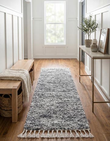 Gray Athena Shag Runner Rug