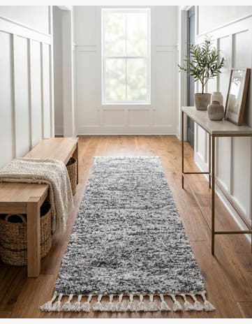 Gray Lagom Shag Runner Rug