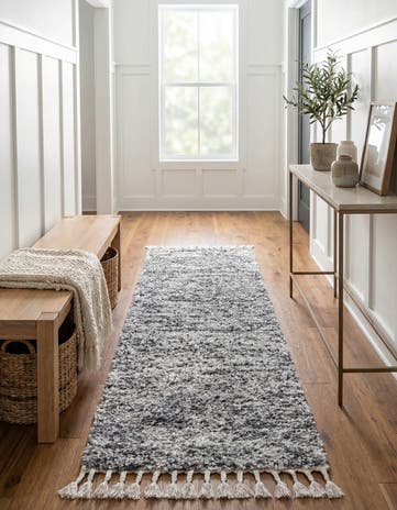 Gray Athena Shag Runner Rug