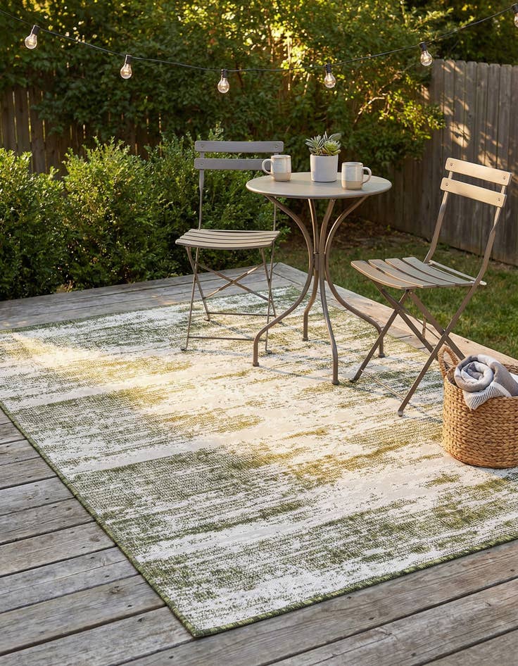 Detail image of 4' x 6'  Washable Modern Indoor / Outdoor Rug