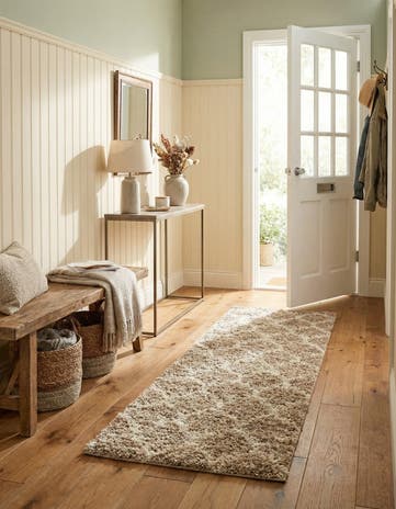 2' x 7' Lattice Shag Runner Rug