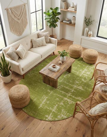 Green Valencia Oval Rug