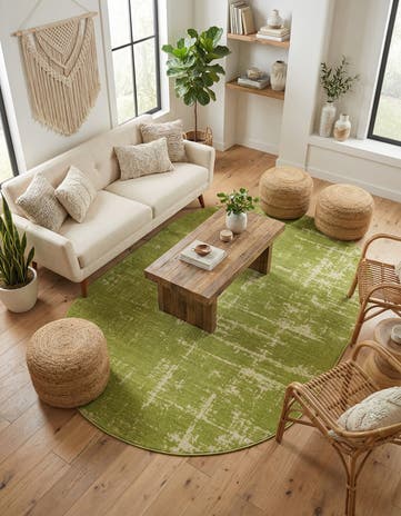 Green Valencia Oval Rug