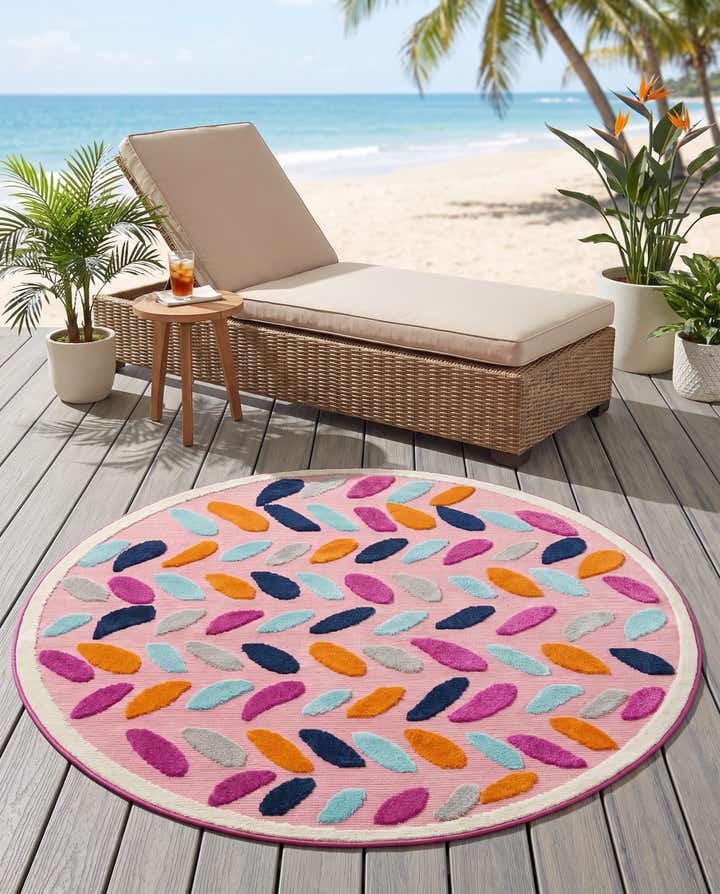 160cm x 160cm Easy-Clean Aruba Indoor / Outdoor Round Rug