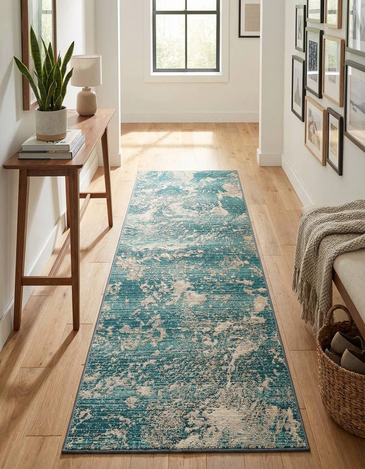 Detail image of  2' x 5'  Washable Modern Indoor / Outdoor Runner Rug