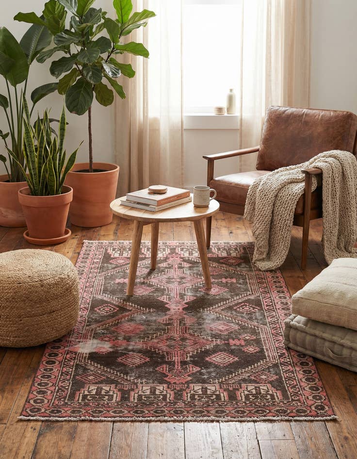 Detail image of 3' 8 x 6' 7  Hand Knotted Ultra Vintage Persian Wool Rug