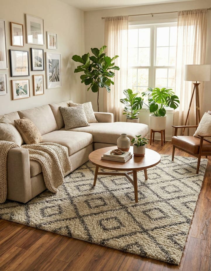 7' 10 x 7' 10 Lattice Shag Square Rug