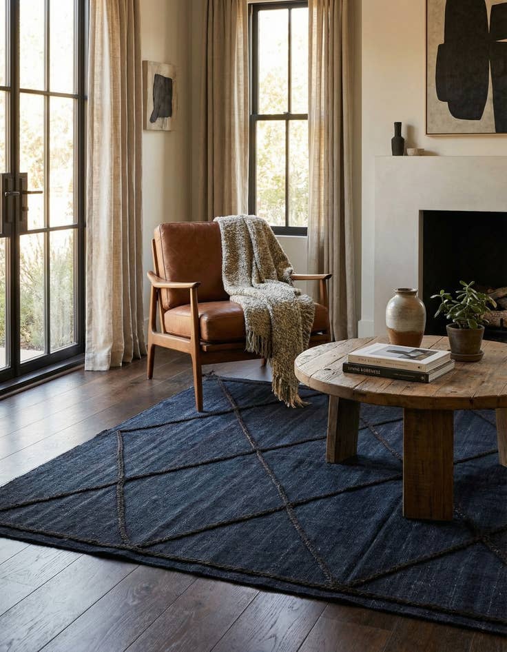 Detail image of 4' 2 x 5' 11  Hand Woven Kilim Modern Wool Rug