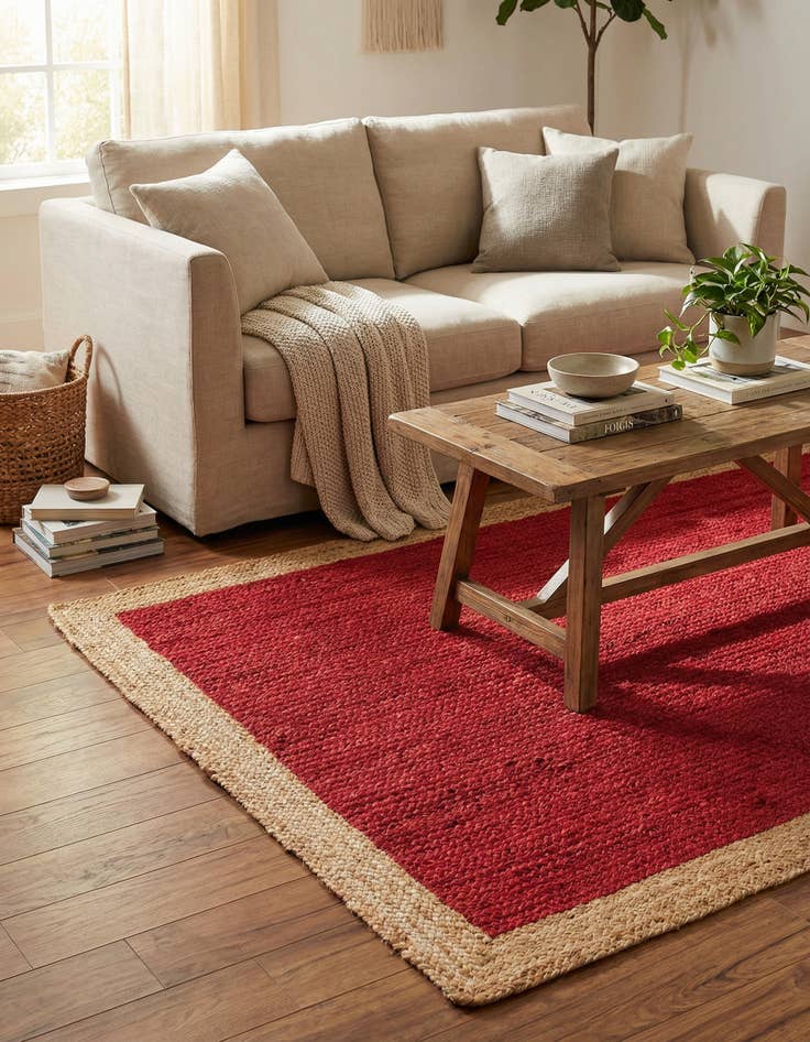 Detail image of 4' 1 x 6' 1  Hand Braided Jute Rug