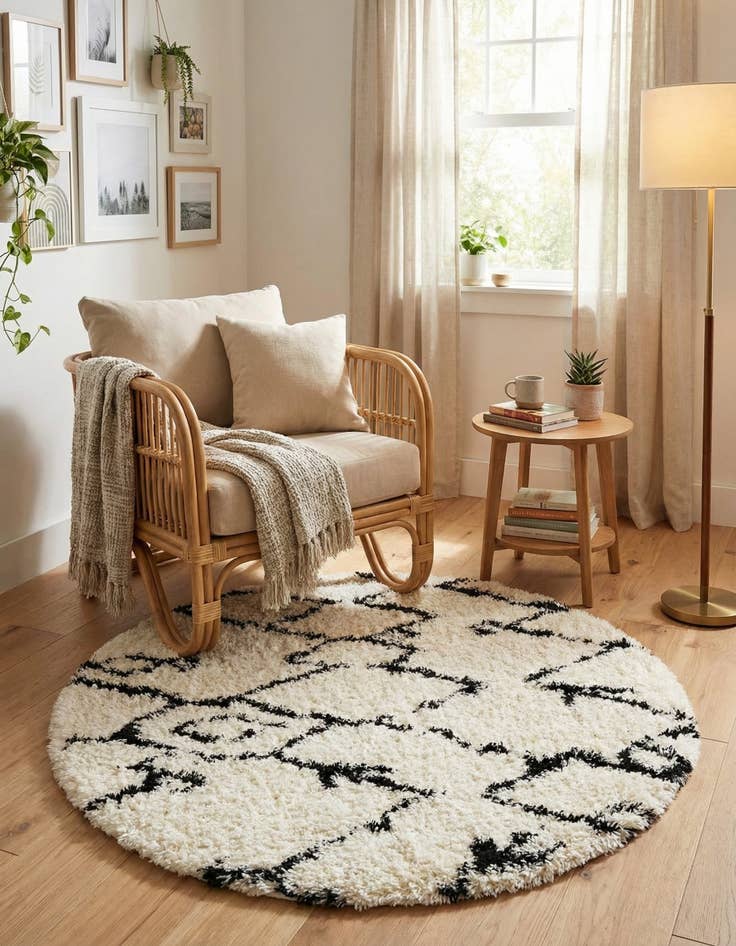 Detail image of 5' x 5' Infinity Shag Round Rug