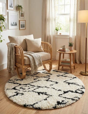 5' x 5' Infinity Shag Round Rug