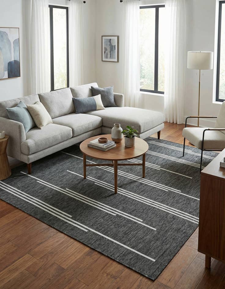 Detail image of 7' 10 x 7' 10  Washable Modern Indoor / Outdoor Square Rug