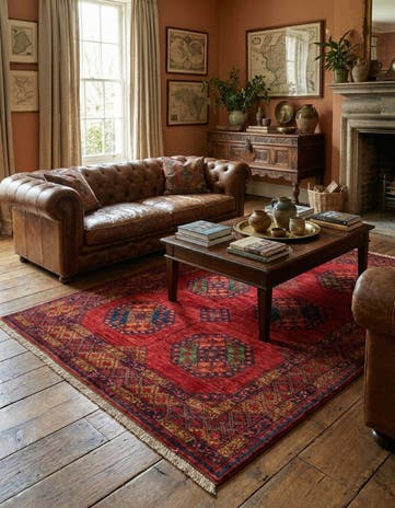 4' 11 x 6' 6 Ersari Afghan Wool Rug
