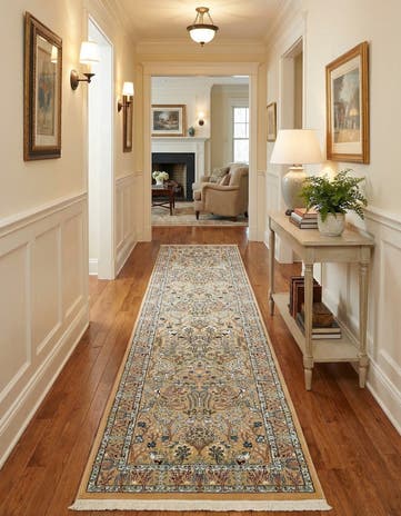 Beige Nain Design Runner Rug