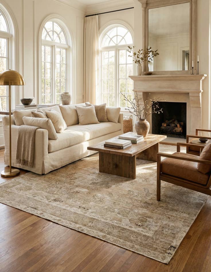 Detail image of  9' 3 x 13'  Hand Knotted Ultra Vintage Persian Wool Rug