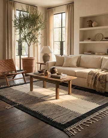 7' x 10' 5 Hand Knotted Moroccan Wool Rug