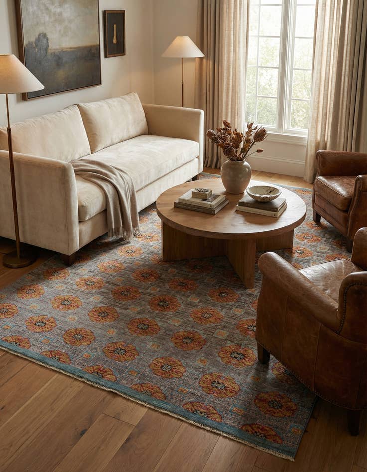 Detail image of 6' 6 x 10' 6 Hand Knotted Darya Wool Rug