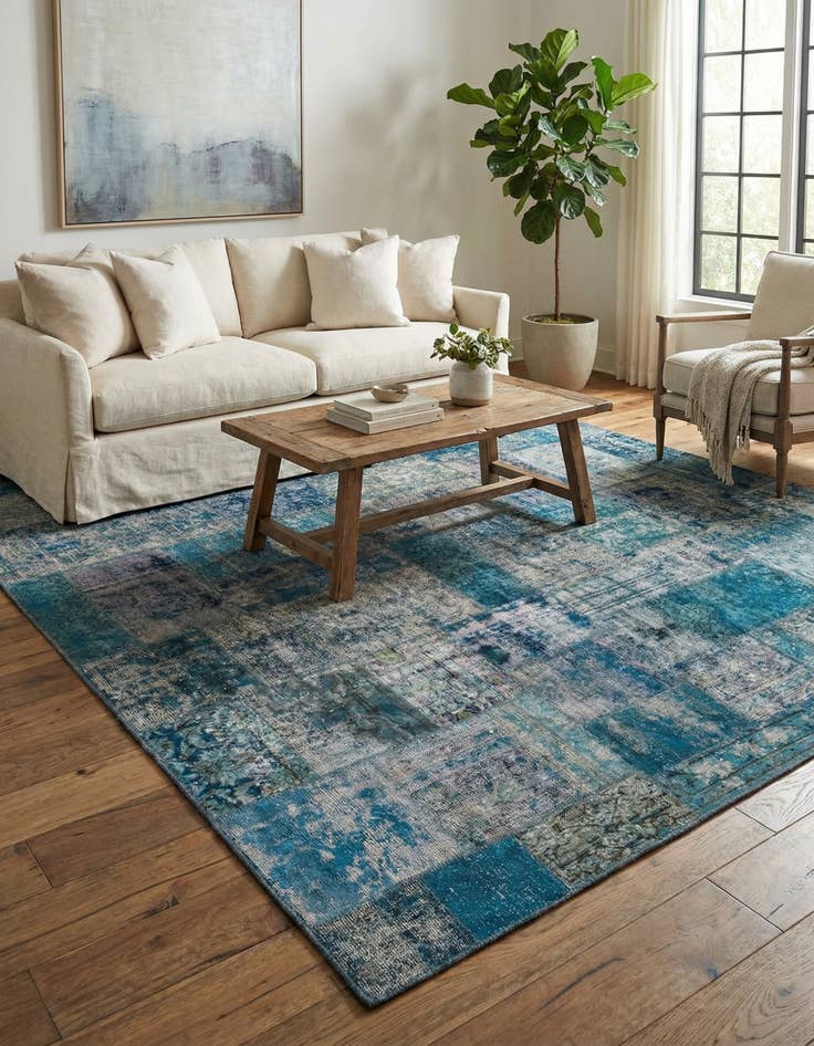 Detail image of 5' 10 x 9' 1  Hand Knotted Ultra Vintage Persian Wool Rug