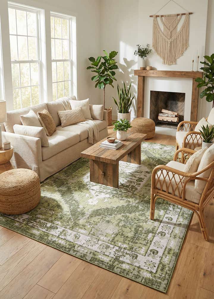 10' x 14' Easy-Clean Traditional Indoor / Outdoor Rug