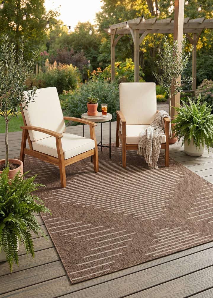 7' 10 x 10' Easy-Clean Modern Indoor / Outdoor Rug