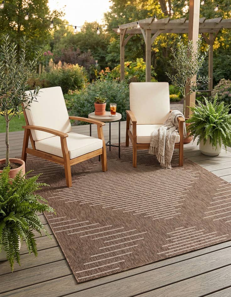 Detail image of 7' 10 x 10'  Washable Modern Indoor / Outdoor Rug