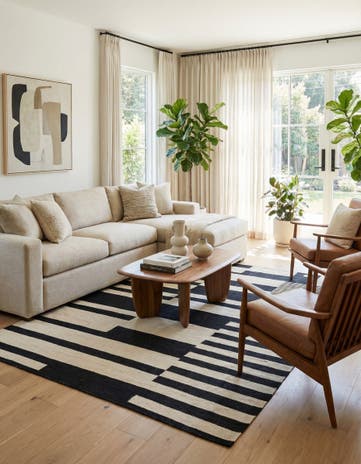 5' x 7' Hand Woven Kilim Modern Wool Rug