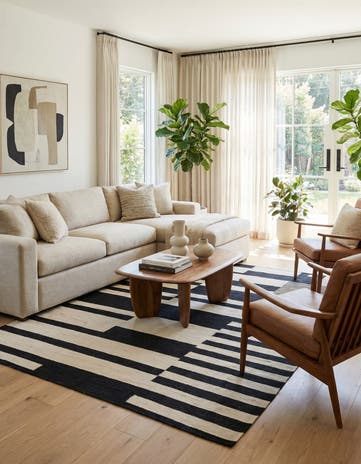 5' x 7' Hand Woven Kilim Modern Wool Rug