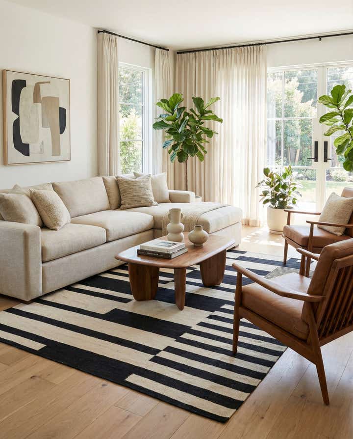 5' x 7' Hand Woven Kilim Modern Wool Rug