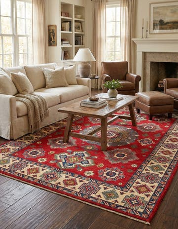 5' 8 x 7' 9 Hand Knotted Kazak Rug
