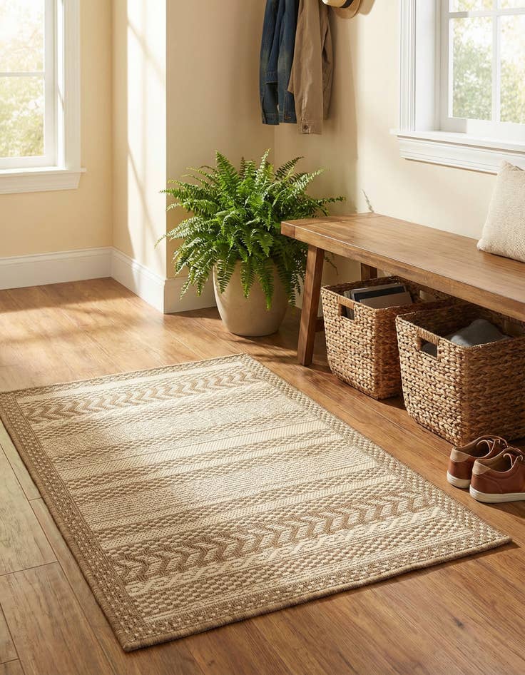 Detail image of 2' 2 x 3'  Washable Border Indoor / Outdoor Rug