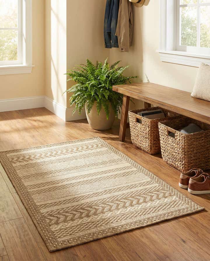 2' 2 x 3' Easy-Clean Border Indoor / Outdoor Rug