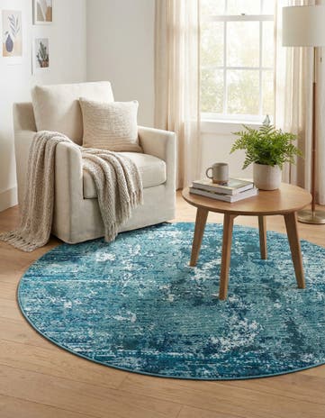 Blue Starlight Round Rug
