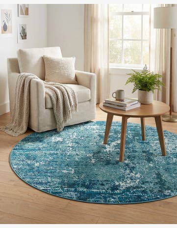 Blue Starlight Round Rug