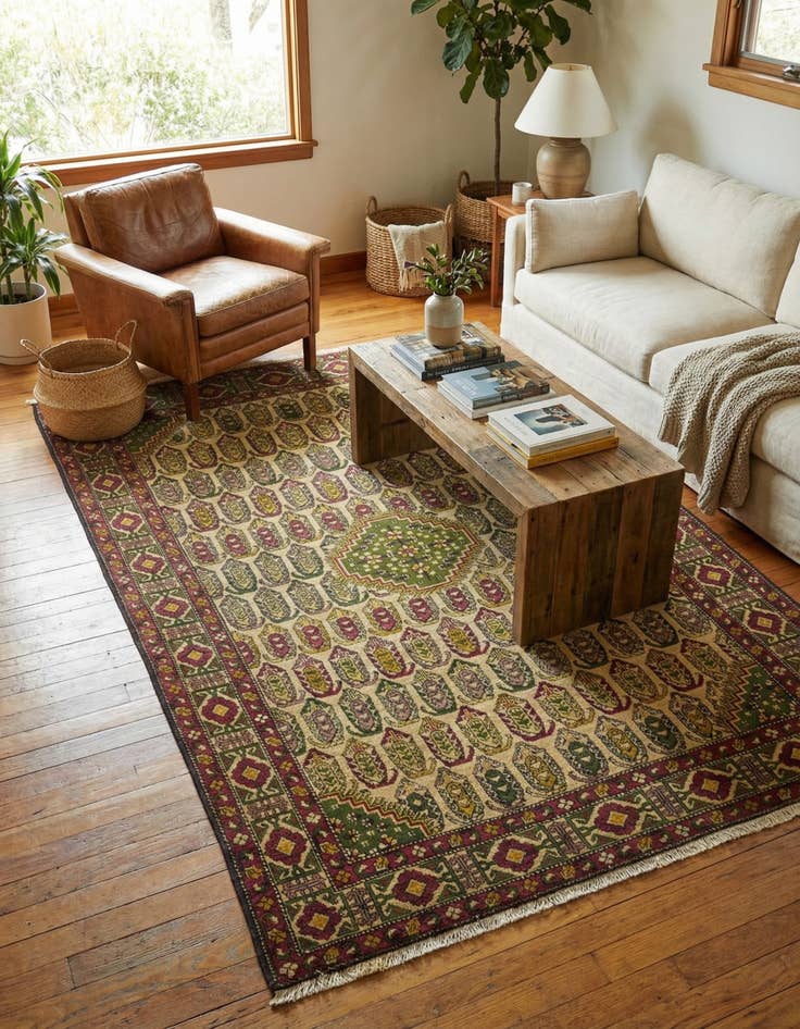 Detail image of 4' 5 x 6' 9  Hand Knotted Kazak Oriental Wool Rug