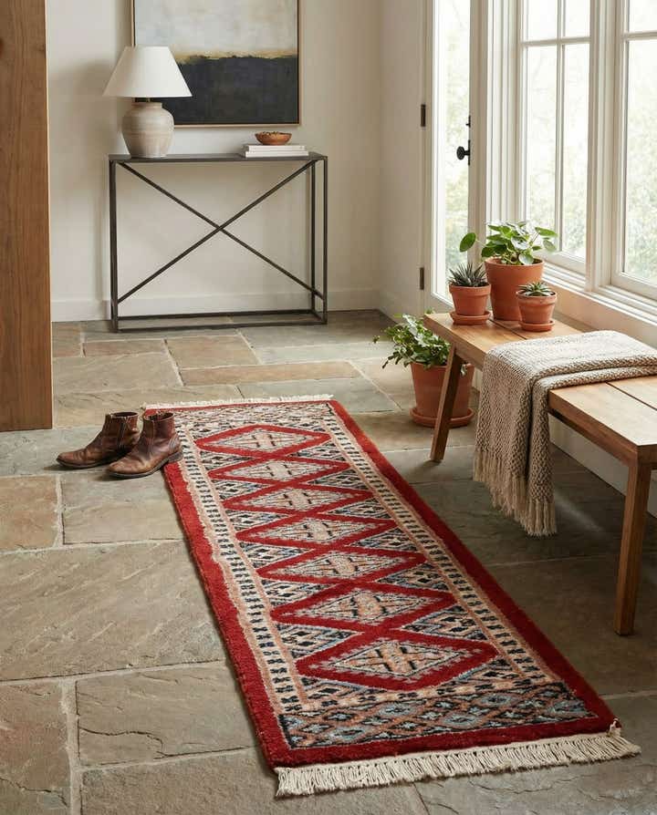 1' 1 x 4' 3 Hand Knotted Bokhara Oriental Wool Runner Rug