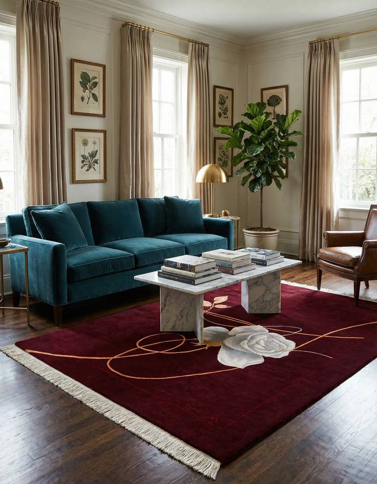 Detail image of 5' x 6' 8 Hand Knotted Darya Wool Rug