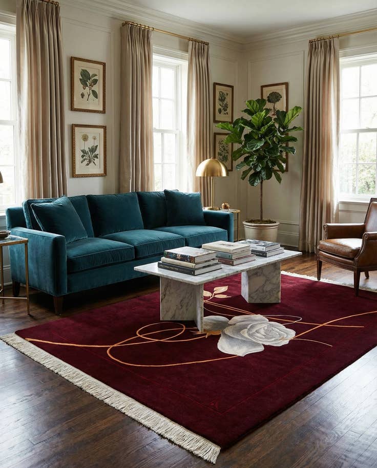 Detail image of 5' x 6' 8 Hand Knotted Darya Wool Rug