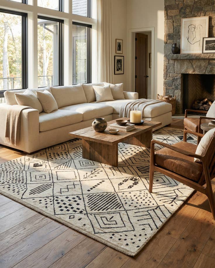 Detail image of 10' 1 x 14' Hand Knotted Moroccan Wool Rug